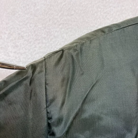 Vintage PADI Scuba Diver Jacket Men's L Gray Green Puffer Full Zip Quilted